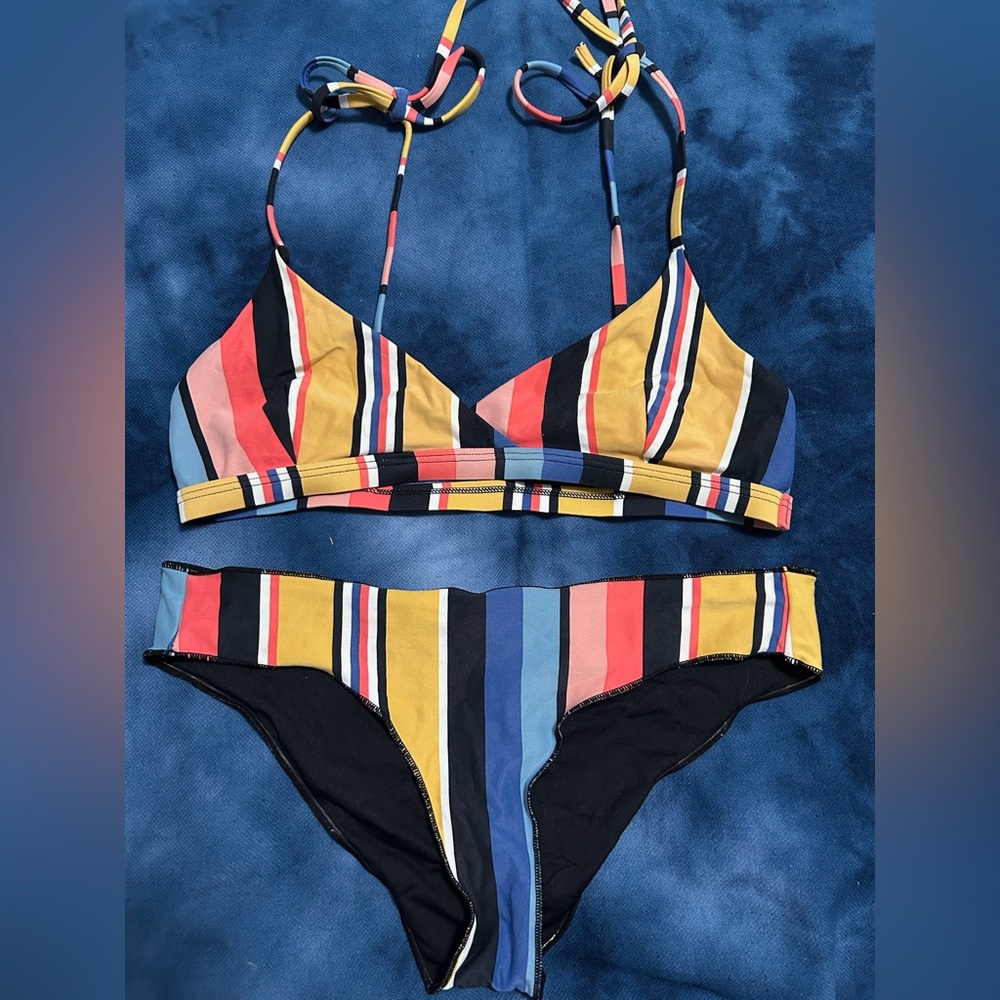 RipCurl striped Multicolor Bikini Set
